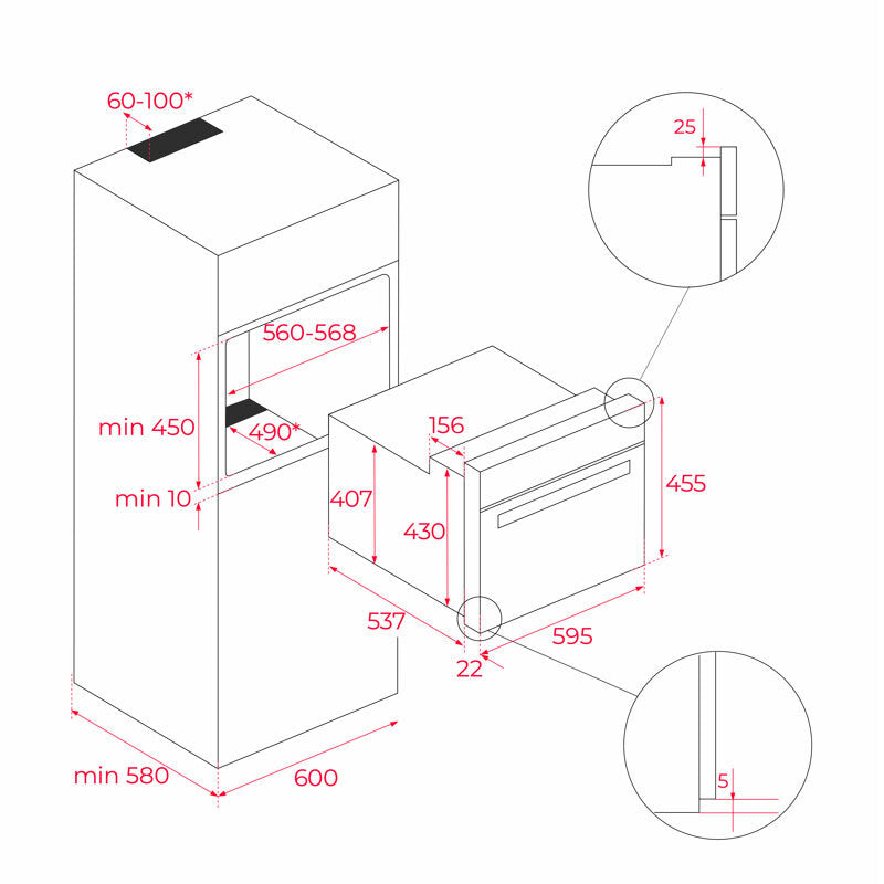 Microondas integrable Teka MLC 8440 ST – 44 L, 1000 W, Grill 1400 W