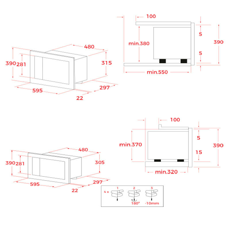 Microondas integrable Teka MS 620 BIS – 20 L, Grill 1000 W, Control táctil