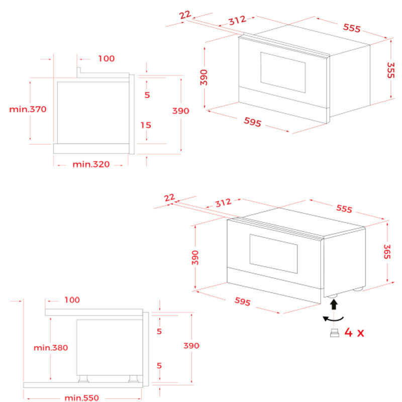 Microondas integrable Teka MS 6220 BI L – 22 L, 850 W, Inox antihuellas