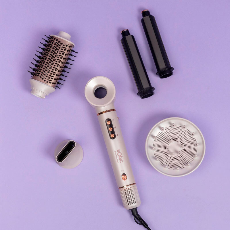 Moldeador 6 en 1 Solac MD7405 Expert Ion Flow – 1200W, Iónico, 6 accesorios