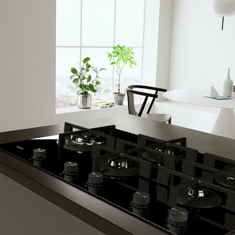 Placa de gas Whirlpool GOWL928/NB – 86 cm, 5 quemadores, doble corona 4 kW