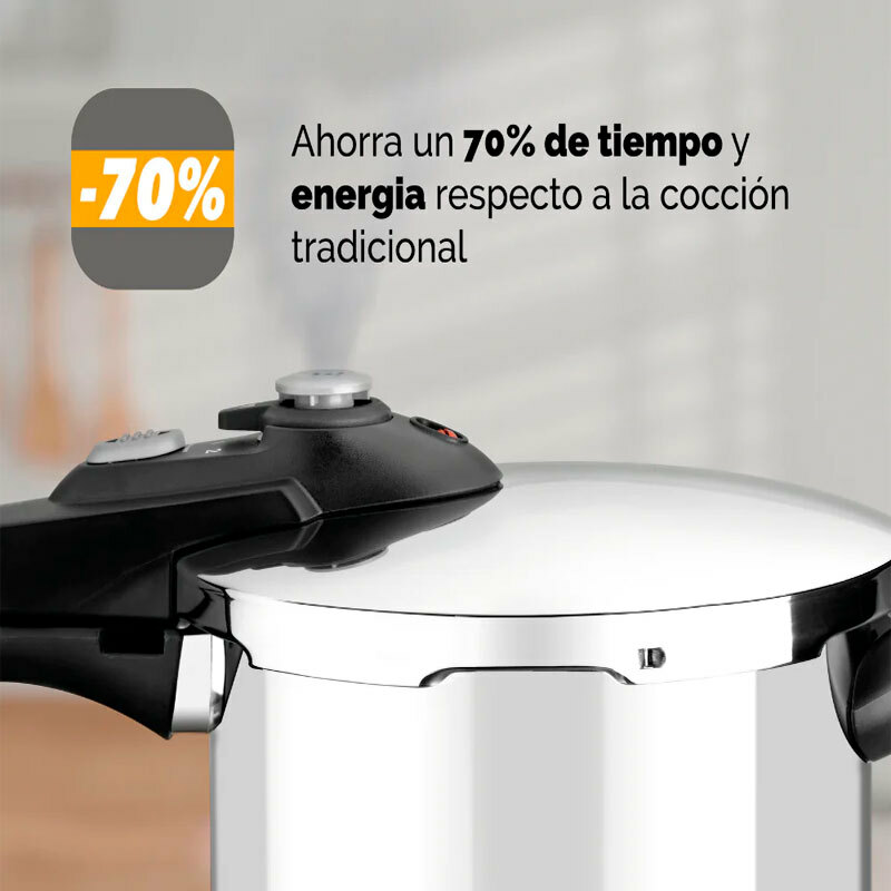 Olla rápida BRA Vitesse (A185102) – 6 L, Acero inoxidable 18/10, Inducción