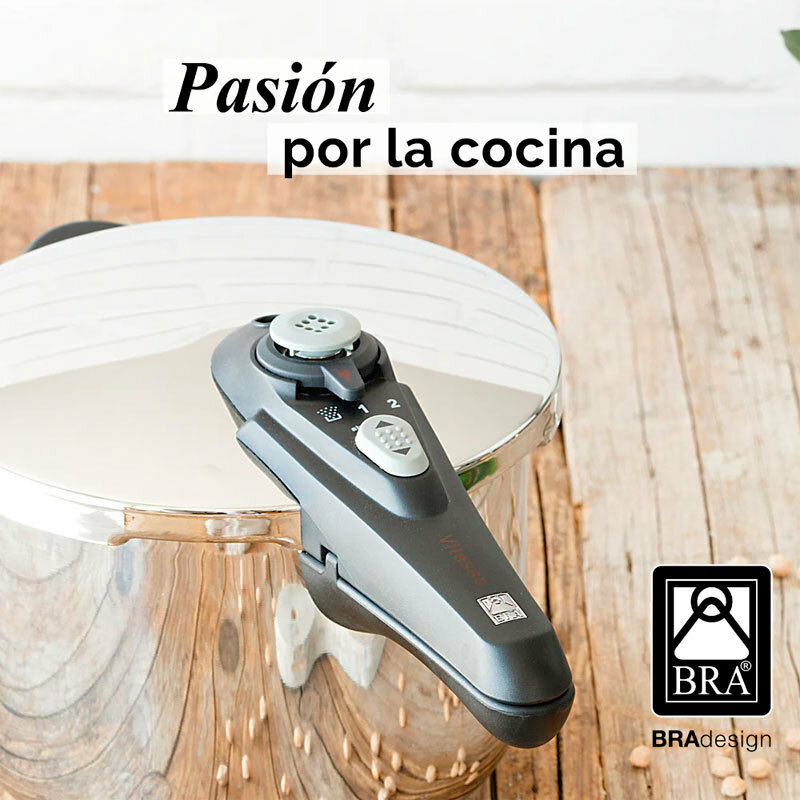 Olla rápida BRA Vitesse (A185102) – 6 L, Acero inoxidable 18/10, Inducción