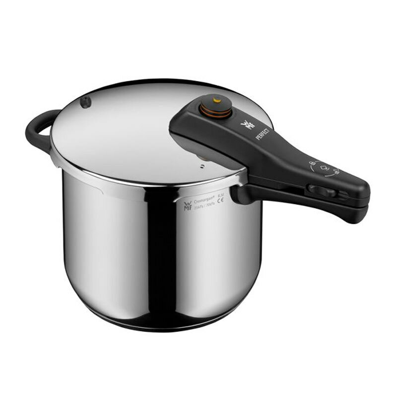 Olla a presión WMF Perfect – 6,5 L, Acero inox 18/10, Base TransTherm inducción