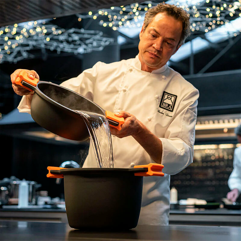 Olla alta Bra A273907 – 11,1 L, Antiadherente Teflon, Fondo 6 mm inducción