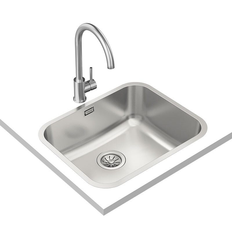 Pack fregadero y grifo Teka BET 50.40 Plus Tekaway + UNI 9310 – acero inox, 1 cubeta, encastre/enrasado