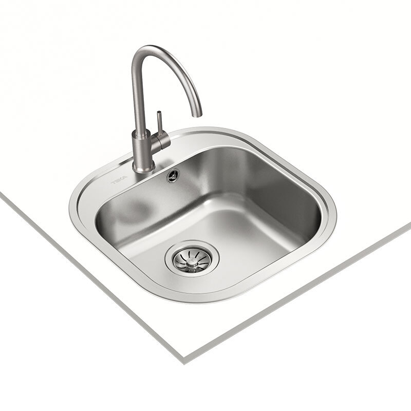 Pack Fregadero con Grifo Teka Stylo 1C + UNI 9310 XP – Encastrado, Inox pulido, 1 cubeta 48,5 cm