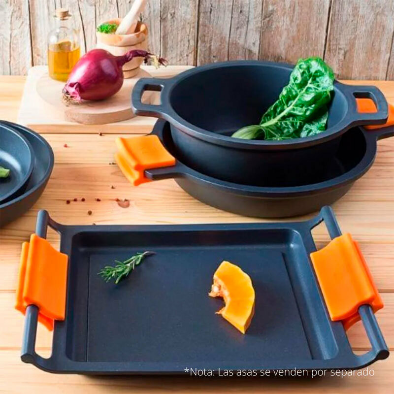 Parrilla BRA A271535 – Aluminio fundido, Antiadherente Teflón Platinum Plus, Fondo full induction