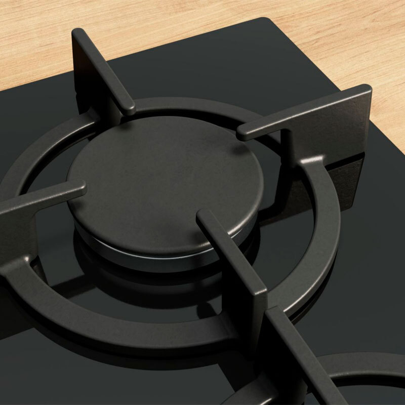 Placa de gas 60 cm Bosch PPC6A6I10 – Cristal templado, FlameSelect 9 niveles, GasStop