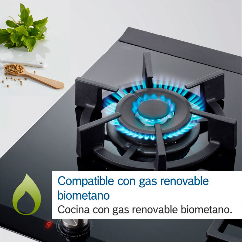 Placa de gas 90 cm Bosch PRS9A6H40 – Cristal templado, 5 quemadores, FlameSelect 9 niveles
