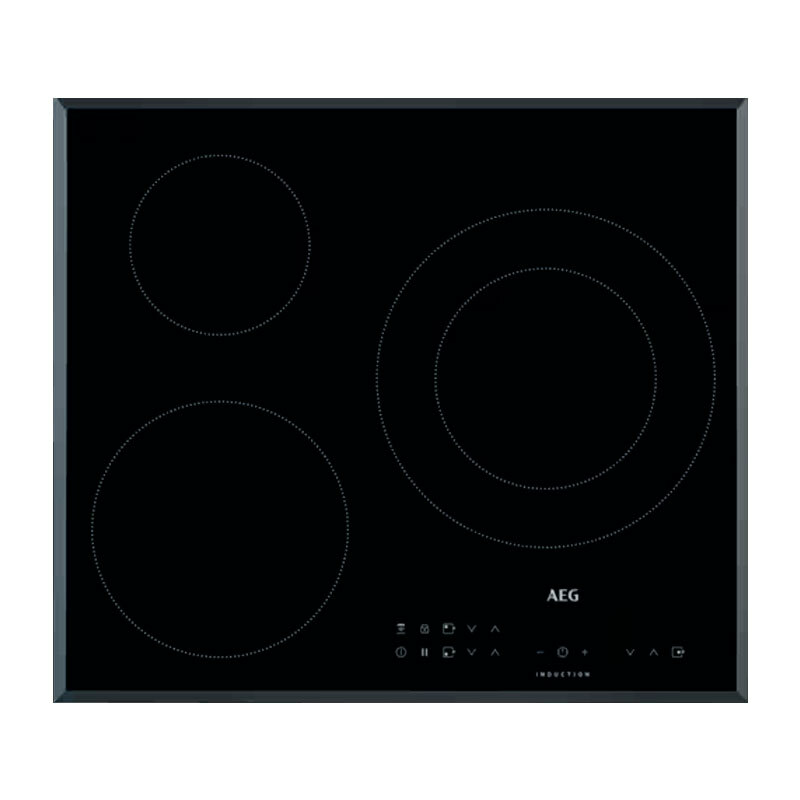 Placa de inducción AEG IKB63302FB – zona doble 28 cm, PowerBoost, control táctil deslizante