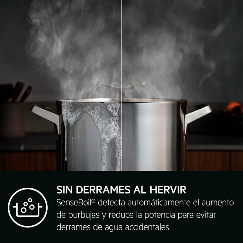 Placa de inducción AEG TI63IQ3BFB – 3 zonas (28 cm), Zona flexible (Bridge), SenseBoil & Fry