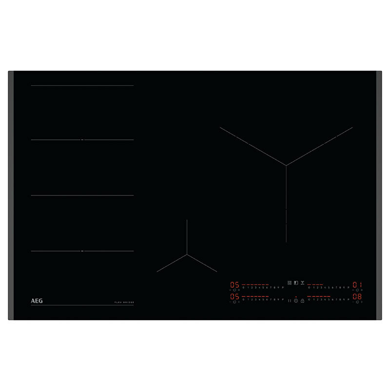 Placa de inducción AEG TI84IS00FB – 80 cm, 4 zonas FlexiBridge, PowerSlide