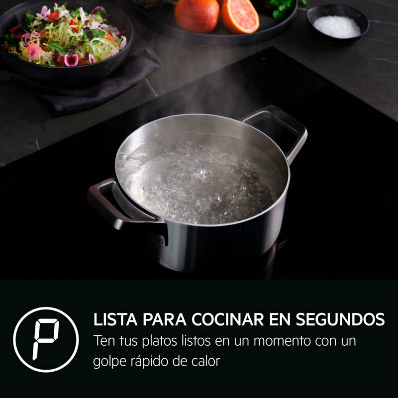 Placa de inducción AEG TO63IV00IB – 3 zonas (paella 32 cm), 7.350 W, PowerBoost