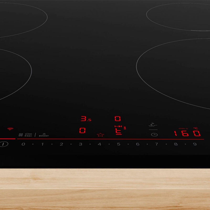 Placa de inducción Bosch PIE631HC1E – 4 zonas, 7400 W PowerBoost, Home Connect