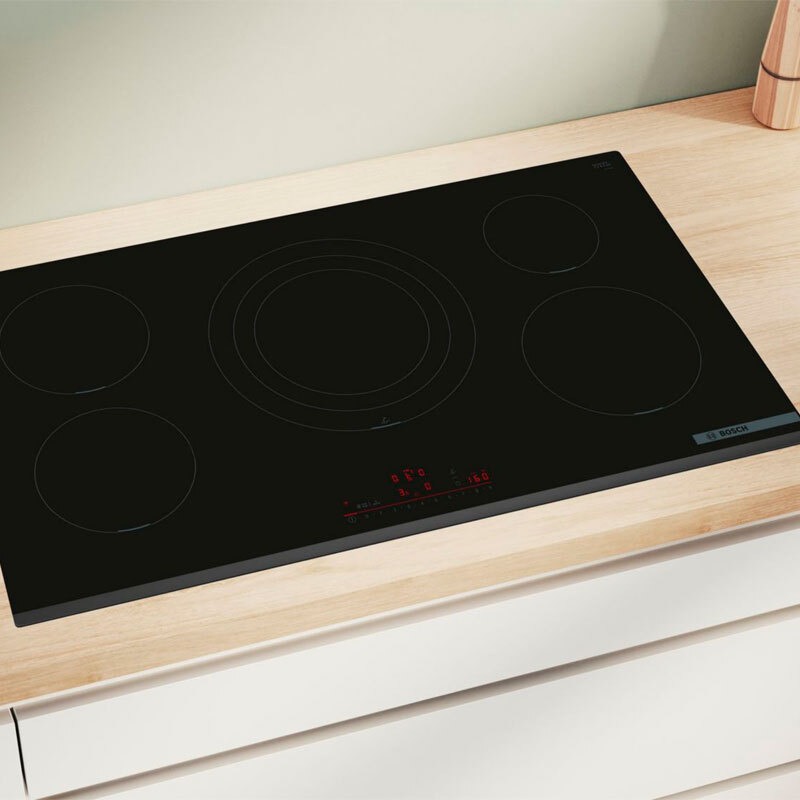 Placa de inducción Bosch PIV931HC1E – 91,8 cm, 5 zonas, Zona triple 32 cm