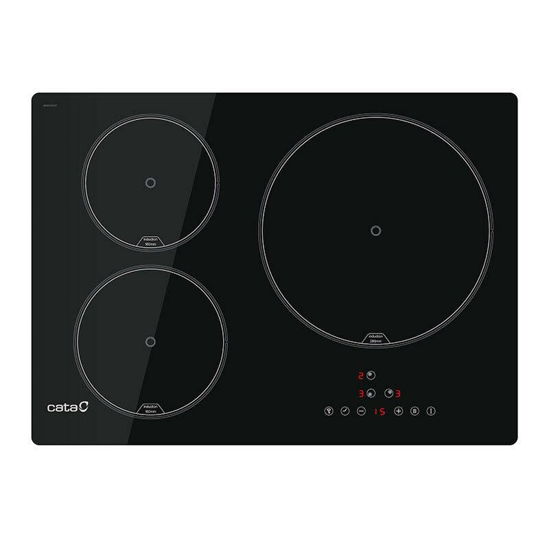 Placa de inducción CATA IB 5003 BK – 3 zonas, 6500 W Boost, Control táctil
