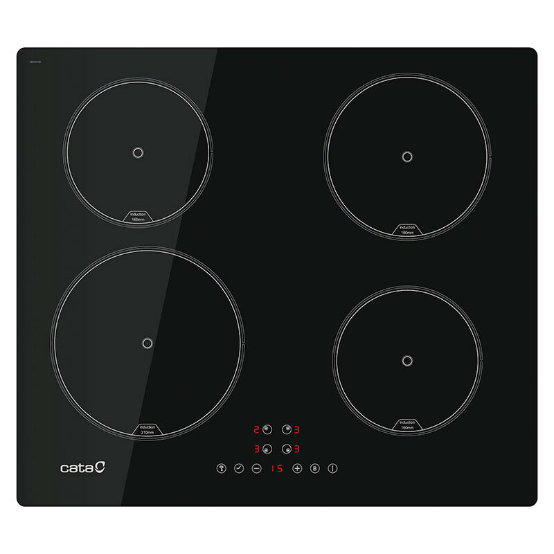 Placa de inducción Cata IB6324E2BK – 59 cm, 4 zonas, Táctil con Booster