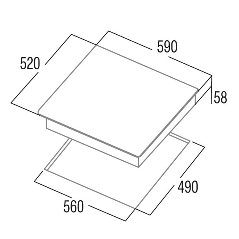 Placa de inducción Cata IB6324E2BK – 59 cm, 4 zonas, Táctil con Booster