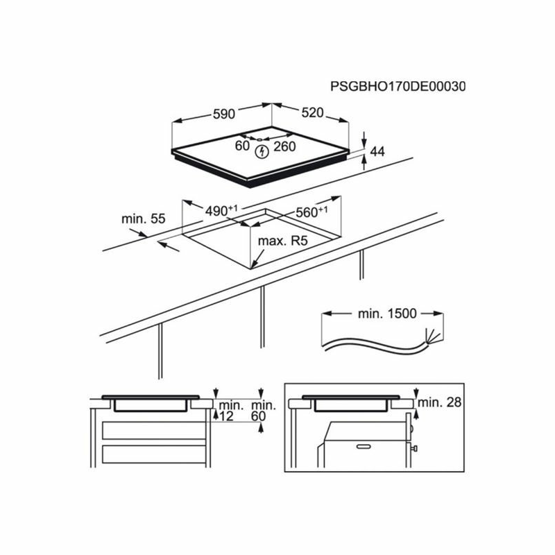 Placa de inducción Electrolux EIF61342 – 3 zonas (28 cm), PowerBoost, control táctil