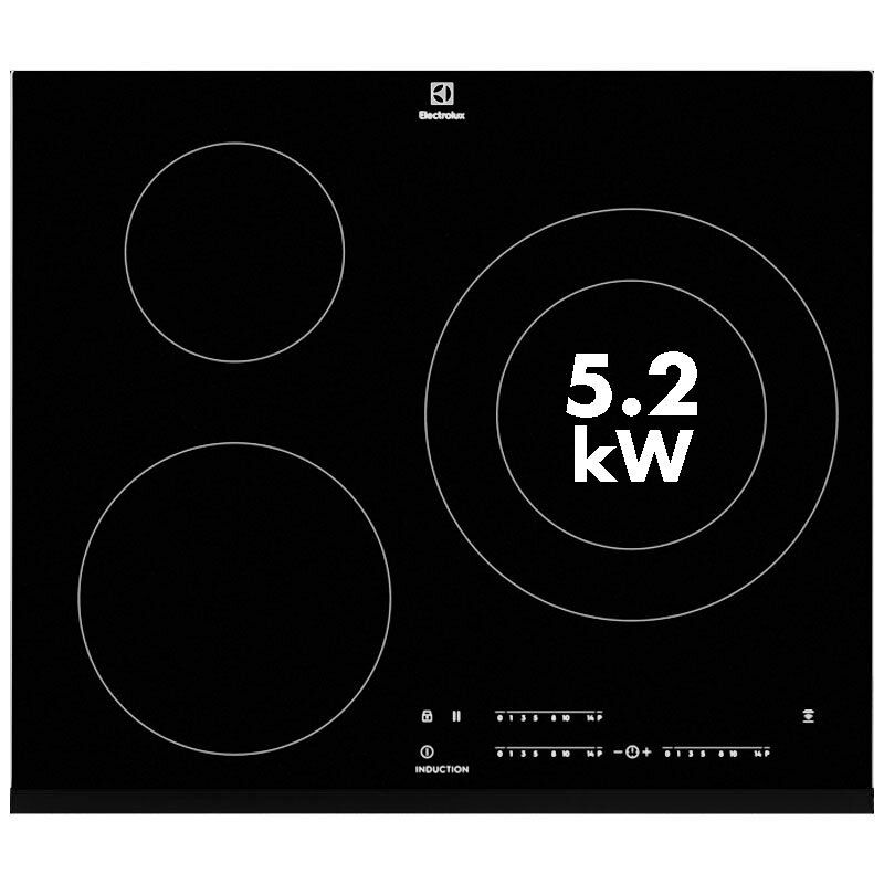 Encimera de inducción Electrolux LIT60342 – 60 cm, Zona doble 28 cm, PowerBoost