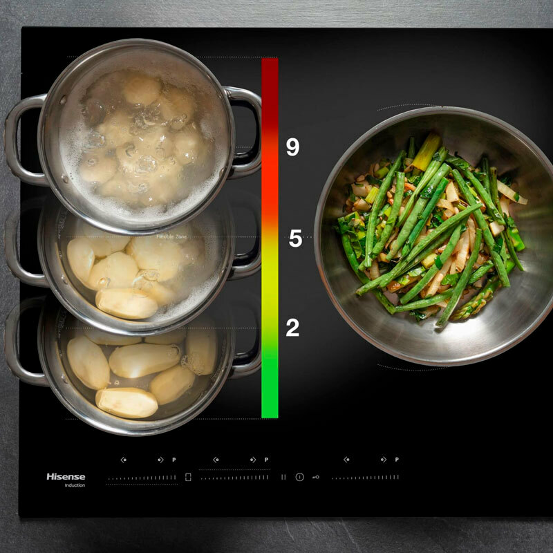 Placa de inducción Hisense HI6352BSCE – Zona Flex, 29 cm, 7400 W