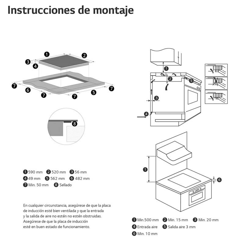 Placa de inducción LG CI5Z2420BN – Zona Flex 28 cm, Wi‑Fi ThinQ, 7.400 W