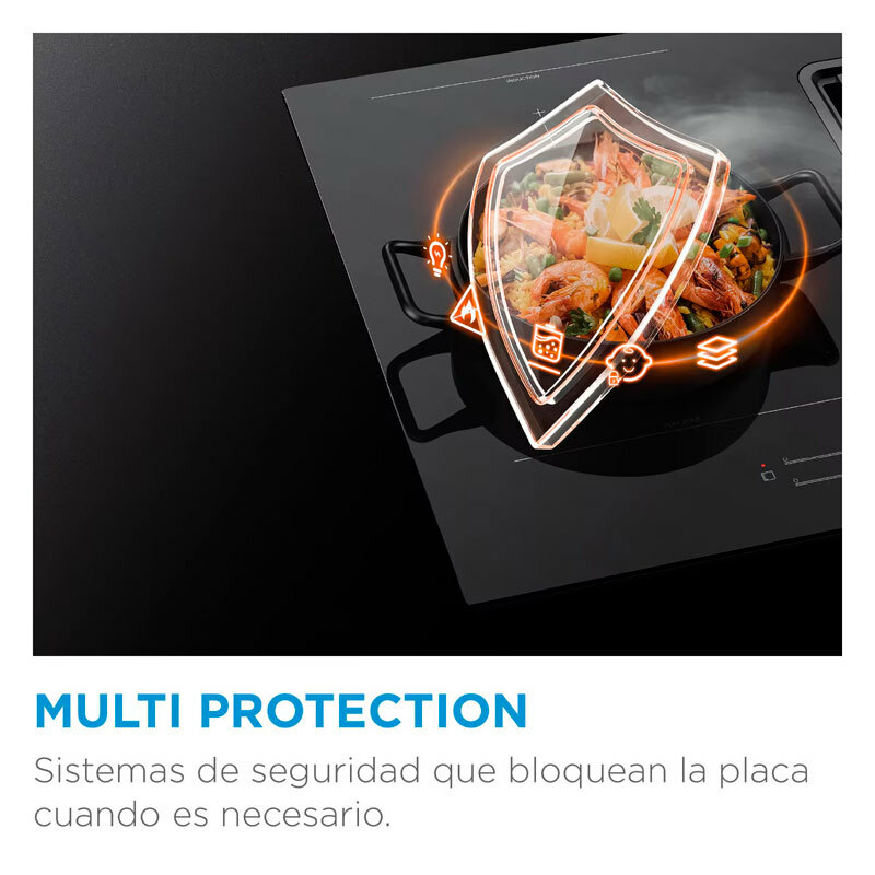 Placa de inducción Midea MIH740T467K0 – 3 zonas, inductor 32 cm, 7,4 kW Booster