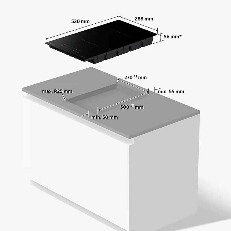 Placa de inducción Samsung NZ32BG2005FKU1 – Integrable, 2 zonas, Wi‑Fi