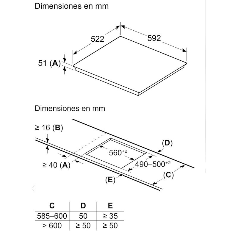 Placa de inducción Siemens ED61AHSC1E – 60 cm, zona flexible, Home Connect