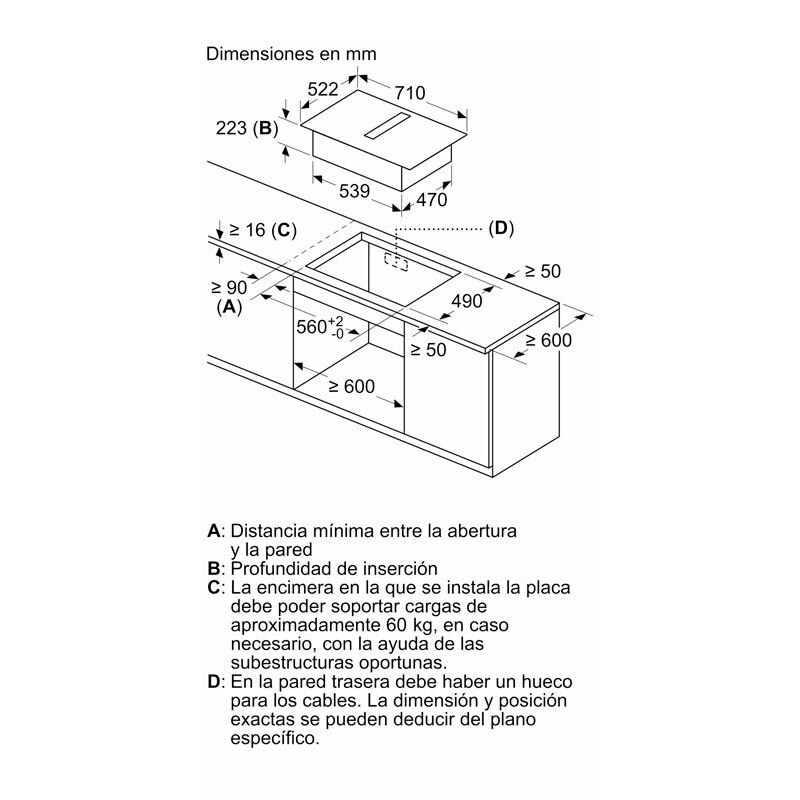 Placa de inducción Balay 3EBC976LH – Extractor integrado, Zona Flex, Conectividad
