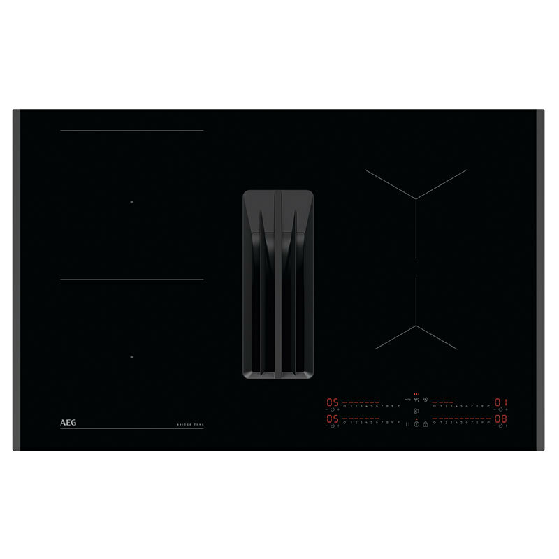 Placa de inducción con campana integrada AEG TH84CB03FB – 80 cm, Zona flexible, A+