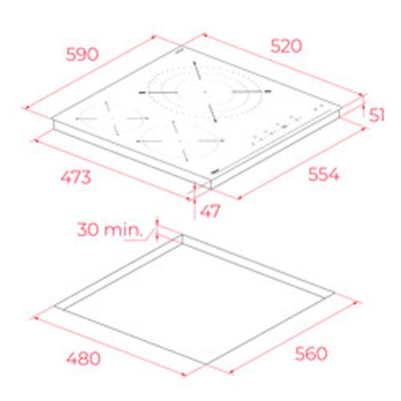 Vitrocerámica Teka TBC 63120 TTC BK – 3 zonas High Light, 60 cm, control Touch Slider