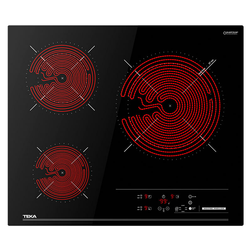 Placa vitrocerámica Teka TBC63620TTC – 60 cm, 3 zonas High Light, Control táctil