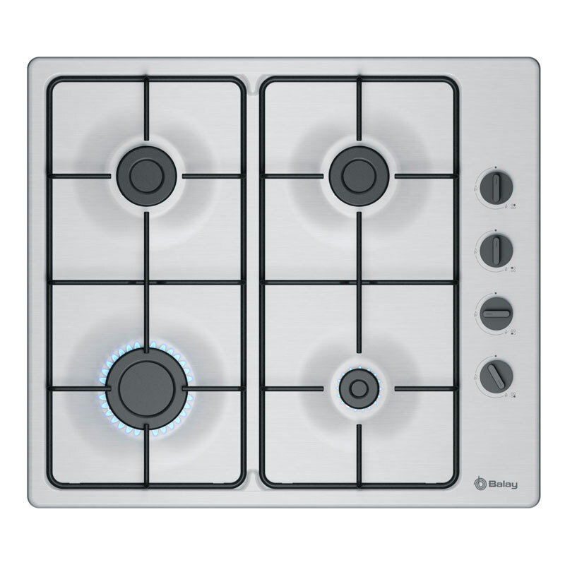Placa de gas Balay 3ETX464BB – Acero inoxidable, 4 fuegos, GasStop