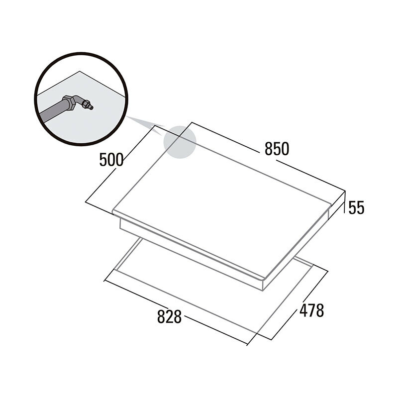 Placa de gas Cata LGI 9041 X – 5 quemadores, Triple corona, Acero inoxidable