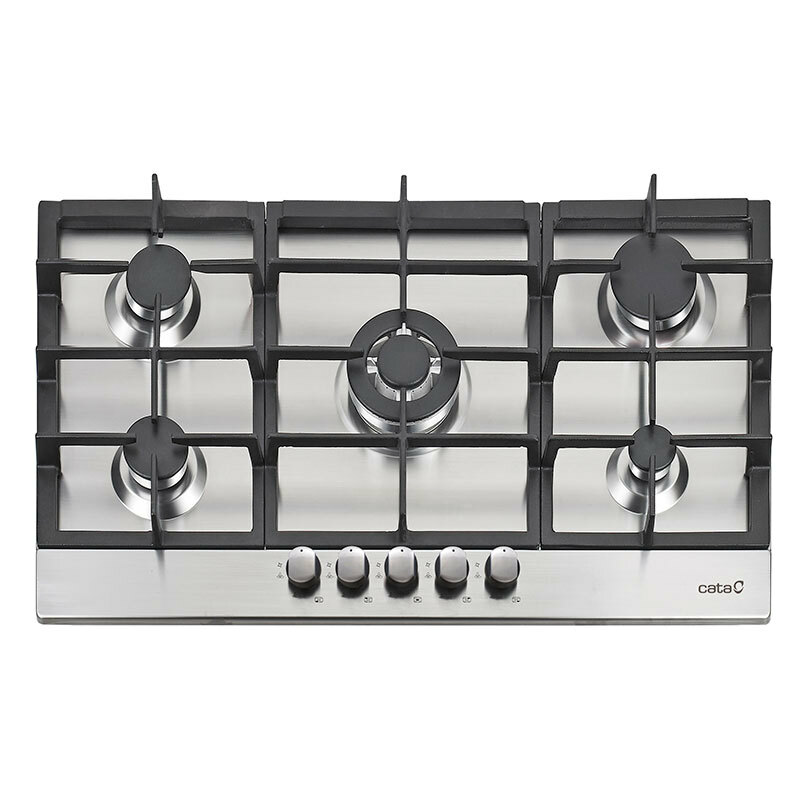 Placa de gas Cata LGI 9041 X – 5 quemadores, Triple corona, Acero inoxidable