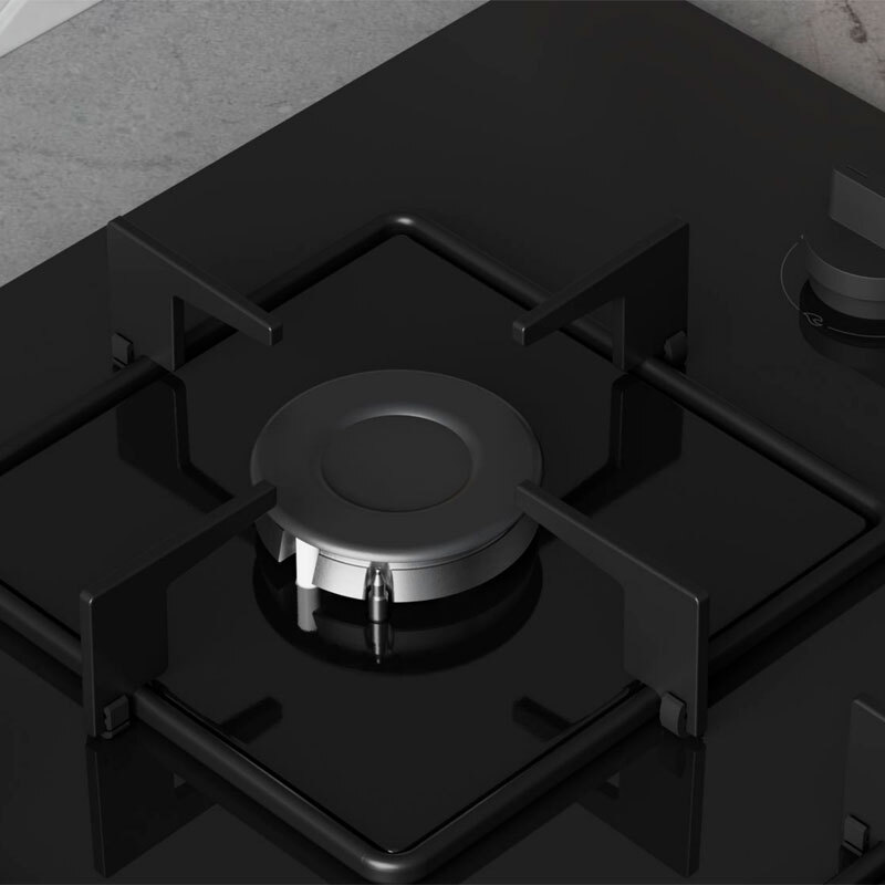 Placa de gas Balay 3ETG464SB – Cristal templado negro, 4 quemadores 7.500 W, Enrasada 59 cm