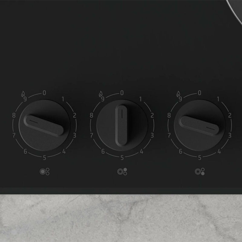 Placa de gas Balay 3ETG663RB – Cristal templado negro, 3 quemadores (Wok), Seguridad GasStop