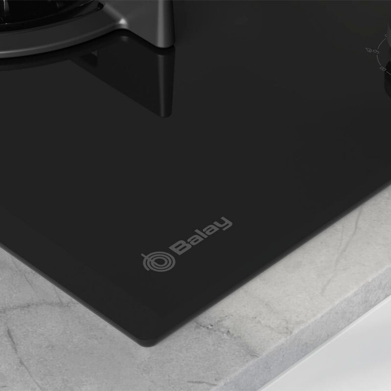 Placa de gas Balay 3ETG663RN – Cristal templado negro, 3 zonas (Wok doble llama), GasStop