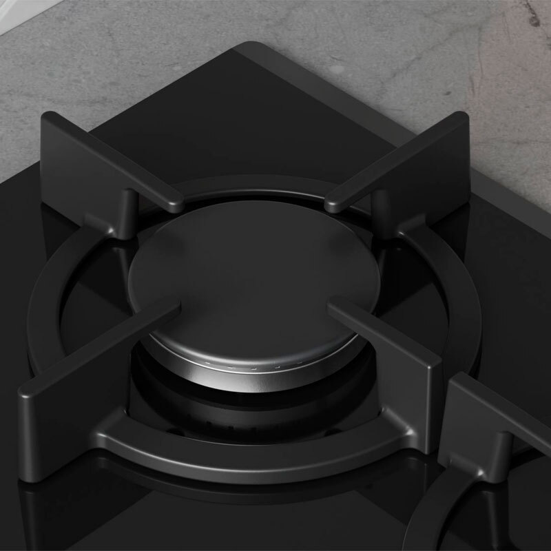Placa de gas Balay 3ETG664RB – Cristal templado negro, 4 quemadores (zona 30 cm), GasStop