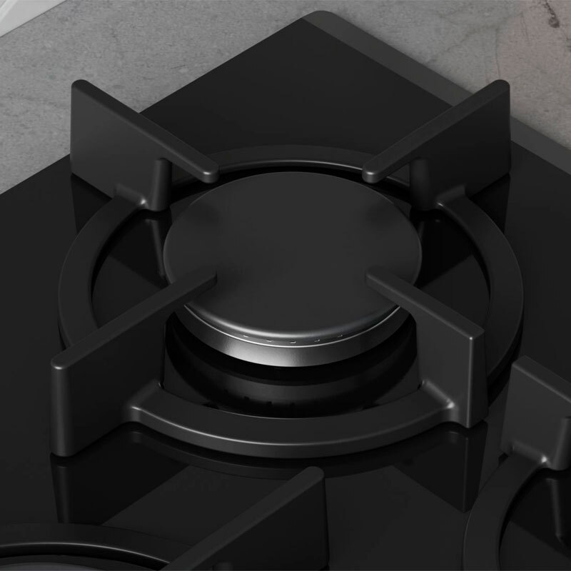 Placa de gas Balay 3ETG676RB – Cristal templado negro, 5 zonas (Wok), Seguridad GasStop