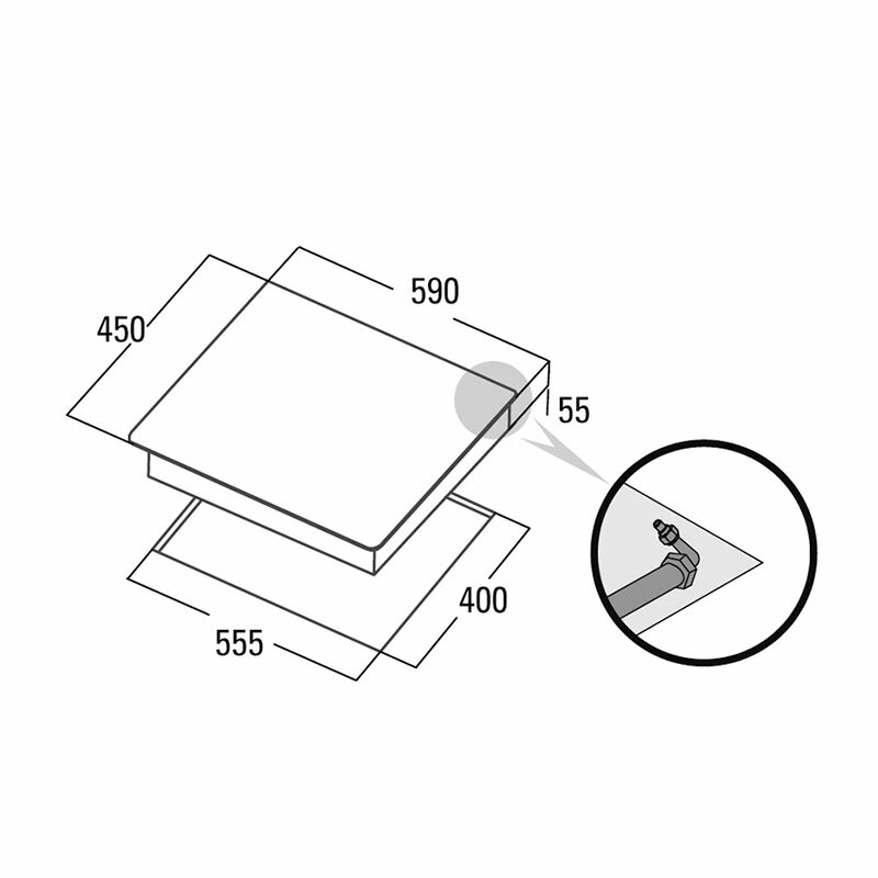 Encimera gas Cata CCI 5003 BK – Cristal templado negro, 3 quemadores 6,25 kW, parrillas hierro fundido