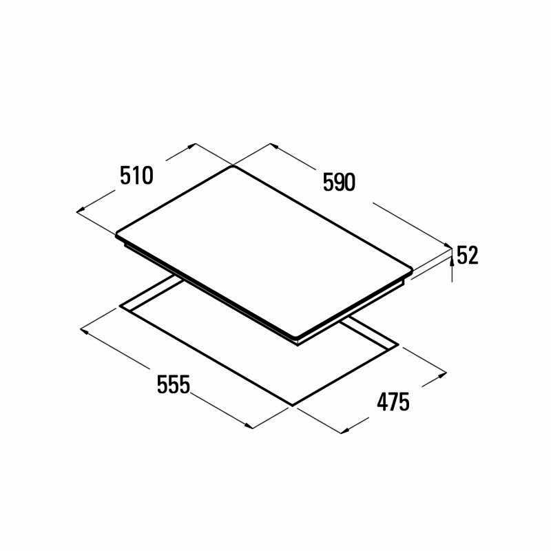 Placa de gas 60 cm Cata CIB6031BK – Cristal negro, 4 quemadores, triple corona