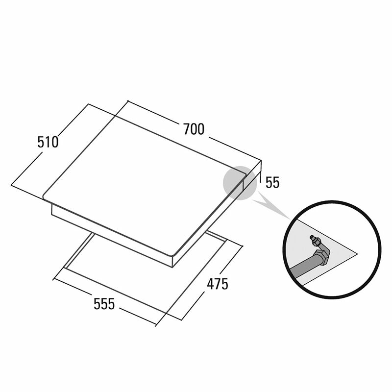 Placa de gas empotrable Cata L7005 CI – 5 quemadores, triple corona, parrillas hierro fundido