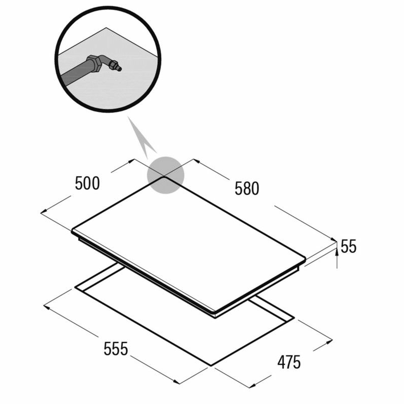 Placa de gas encastrable Cata LCIB6021BK – 3 quemadores, triple corona, válvulas de seguridad