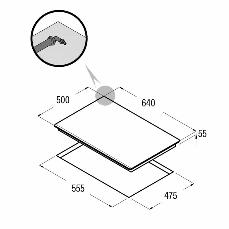Placa de gas empotrable 64 cm Cata LCIB 6031 BK – 4 quemadores, cristal negro, válvula seguridad
