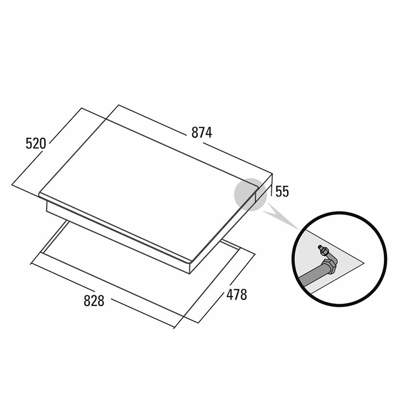Placa de gas Cata LCI 9041 BK – 5 fuegos, cristal negro, quemador central triple 3,5 kW