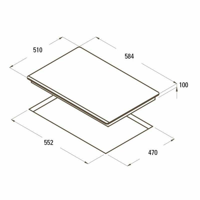 Placa de gas Cata RCI631BK – Cristal negro, 4 quemadores, triple corona 3,5 kW