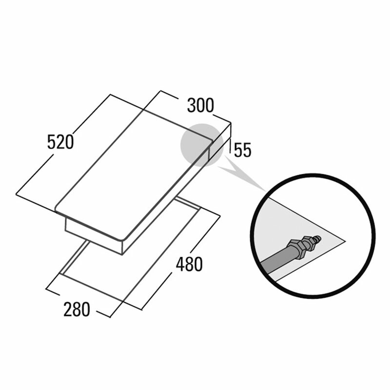 Placa de gas Cata SCI 3002 BK – Cristal negro 30 cm, 2 quemadores, 4 kW